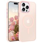 BENTOBEN for iPhone Pro Max Phone Case [Compatible with MagSafe] Translucent Matte Shockproof Women Men Girl Protective Case Cover, Pink