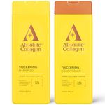 Absolute Collagen - Thickening Collagen Complex Shampoo and Conditioner Set 500ml - For Thin & Fine Hair - Strengthen, Nourish and Volumise - Boost Shine - Fight Signs of Hair Ageing - Paraben Free