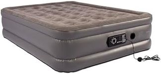 Vango Blissful Double Airbed with Built in Electric Pump, Automatic Silent Top Up Inflatable Mattress, Blow Up Camping Bed for Home, Guest Bed, Custom Comfort Settings, Flocked Surface 191x140x46 cm