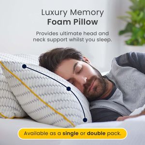 Cosi Home Memory Foam Pillows, 2-Pack – Supportive & Soft