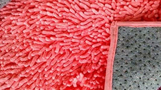 Tache Cotton Chenille High Pile Luxury Bathroom Rug Mat 31 x 48 - Soft Absorbent Shaggy All Area Carpet Rug for Bath Room tub Shower Bathmat Kitchen Doormat, Salmon Pink