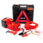 iBELL ECJ510 Hydraulic Jack for car, 5 in 1 Electric Jack for car with Tire Inflator and Electric Impact Wrench, Lifting Range 6 to 17.7 inch Compactible for Car SUV MPV Sedan