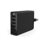 Anker PowerPort 60 W 6-Port Family-Sized Desktop USB Charger with PowerIQ Technology for Smartphones - Black, Compatible with iPhone 8 Plus