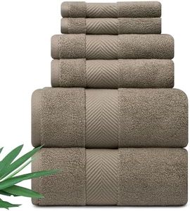 Alusa Home Ultra Soft & Plush Viscose from Bamboo Bath Towels - 700 GSM Luxury Bath Towels - 6 Piece Set - Super Absorbent & Quick Drying (Taupe)