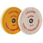 Amacupid Cotton Buffing Wheel Kit 8 inch. For Bench Grinding Wheel Polishing Machines. Polishes Jewelry, Glass, Tools and More. 5/8 inch Arbor