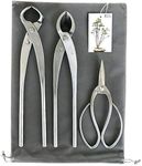 vouiu 3-Piece Bonsai Tool Set,11inch Concave Cutter,11.5inch Knob Cutter,7.5inch Bonsai Scissors