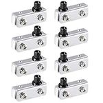 uxcell Adjustable Glass Door Hinges Clamp, Iron Cabinet Glass Door Pivot Hinge Clip for 3-5mm Thickness Glass, 4 Pair