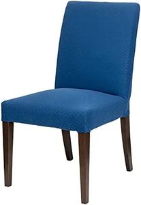 Premius Vivian Stretch Diamond Dining Room Chair Cover, Stretchy Soft & Comfortable Feel Fabric, Protects and Transforms Furniture, Machine Washable, 96.5x47.25 Inches (Navy)