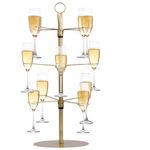 ZeenArt Champagne Tower, Metal Drink Tower for Parties Champagne Glass Holder, 3 Tiers - 12 Brackets, for Bar Stand, Cocktail Tree Stand, Champagne Stand