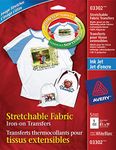 Avery Stretchable T-Shirt Transfers for Inkjet Printers, White, 5 Pack (3302)