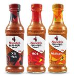 Nando's Peri Peri Chilli Sauce - XX Hot 250g + Hot 250g + Medium 250g, Pack of 1 each, Product of Netherlands, Vegetarian Sauce Made with Natural Ingredients No Preservatives