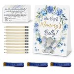 How Big is Mommy's Belly Baby Shower Game, Blue Rose Elephant Baby Shower Game Decorative Set（1 Sign + 50 Cards+3 Measuring Tapes+10 Pencils), It's a Boy