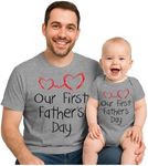 Tstars Our First Father's Day Dad and Baby Matching Outfits | New Dads Gift with Dad Shirt and Infant Bodysuit Dad Gray XX-Large/Baby Gray 24M (18-24M)