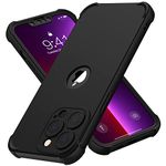 ORETECH 360 Shockproof iPhone 13 Pro Max Case,with [2 x Tempered Glass Screen Protector] [Camera Protection] [Military Grade Protective] Full Body Slim Fit Bumper iPhone 13 Pro max Phone Case - Black
