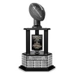 TrophySmack Perpetual Fantasy Football Trophy - Customizable Championship Trophy Award Winner | Free Engraving up to 19 Years Past Winners, 26 Inch Tall (Instant Ship, 26Black-Black)
