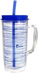 Bubba Envy Travel Thermal Mug, 48 Ounces - Double Wall Insulated with Straw - Keep All Your Favorite Cold Drinks at Your Side - Sweat Resistant, Ideal for Travel - Serenity with Stripes Graphic