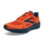 Brooks Men’s Launch 9 Neutral Running Shoe, Flame/Titan/Crystal Teal, 11.5