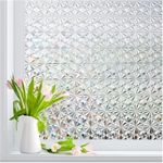 Window Privacy Film Frosted Glass Window Film Heat Control Anti UV Window Tint Self Static One Way Window Cling for Bathroom Living Room Non Adhesive Opaque Window Sticker White 17.5 x 78.7 Inch