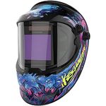 YESWELDER Large Viewing True Colour Welding Mask Solar Powered Auto Darkening Welding Helmet with SIDE VIEW, 4 Arc Sensor Wide Shade 4/5-9/9-13 Welder Mask for TIG MIG ARC