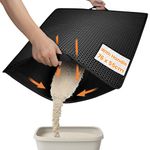 Conlun Cat Litter Mat Trapper, 76x54.5cm Large Tapis Litiere Chat, Double Layer Urine Proof Litter Box Mat, Easy Cleaning Soft on Paws Cat Matt for Waste Catcher, Black