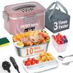 SOOOEC Electric Heated Lunch Box 100W - 3-in-1 1.8L Super Fast Portable Lunch Boxes Food Heater for Adults,12V/24V/110-220V Heating Lunch Box for Car Truck Office Home with Leak-Proof Compartment Lid