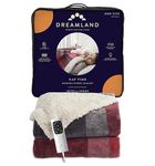 Dreamland Nap Time Heated Electric Blanket – Throw with 6 Heat Settings, Fast Heat Up, Auto Timer for Heat protection, Machine Washable - Velvet Sherpa Tartan Check - 180 x 135 cm