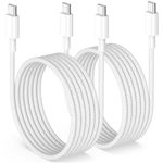 Woven USB C to C Charger Cable for iPhone 16/15 Pro Max, MacBook Pro Air, Apples iPad, Google Pixel 9/8/7, Android Fast Charging Cord Braided 6FT 2Pack