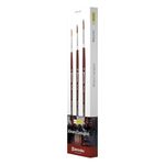 ESCODA Set 3 Watercolor Brushes - N.8,10,12 Round Pointed Synthetic Hair Set #1 Alvaro Castagent Prado Series Professional Artists Handmade in Barcelona.