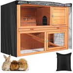 Skyour Indoor Outdoor Rabbit Hutch Cover 4ft Pet Rabbit Cage Dust Cover Waterproof 420D Oxford Heavy Duty Bunny Hutch Poultry Cage Covers