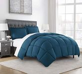 Chezmoi Collection 3-Piece Down Alternative Comforter Set - Lightweight All Seasons Luxurious Brushed Microfiber Comforter (Oversized Queen, Teal)