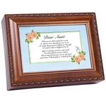 Cottage Garden Dear Aunt Woodgrain Music Jewelry Box Plays You Light Up My Life