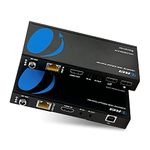 OREI 4K KVM HDMI Extender Over LA HDBaseT PoC Single CAT5e/CAT6A/CAT7 Cable 4K @ 60Hz - Up to 400 Ft 4:4:4 - Remote Keyboard Mouse USB Control