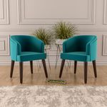 FURNITUREWALLET Dining Chairs Chair Set of 2 | Chairs with Cushions | Chair with Velvet Fabric | Dining Chairs with Cushion for Living Room, Drawing Room, Bedroom & Office