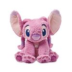 Disney Store Official Angel Medium Soft Toy, Lilo & Stitch, Kids Fluffy Plush Character with Flexible Ears and Embroidered Features - H33 x W40 x D25cm - Suitable for Ages 0+