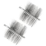 PATIKIL 6inch Chimney Brush, 2pcs Chimney Cleaning Brush Round Sweep Poly Steel Wire Chimney Cleaning Brush M12 Threaded for Chimney Fireplace Flue Pipe Rust Rod, 150mm