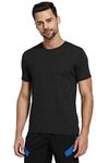 Van Heusen Athleisure Men T-Shirt - Cotton Rich - Smart Tech, Easy Stain Release, Anti Stat, Ultra Soft, Moisture Wicking_60021_Charcoal Melange_M