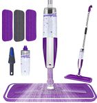 SOBONNE Microfiber Spray Mop For Floor Cleaning - Reusable Floor Mop With 3 Washable Pads, Refillable Bottle Flat Mop With Sprayer For Hardwood Laminate Wood Floor Cleaning