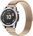 Meliya Compatible with Garmin Fenix 7 Band, 22mm Stainless Steel Metal Watch Band Replacement for Fenix 7 Pro/Fenix 6/Fenix 6 Pro/Fenix 5/Fenix 5 Plus/Forerunner 935/Forerunner 945/Approach S60 Smartwatch (Rose Gold)