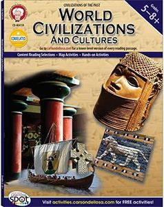 Mark Twain World Civilizations and Cultures World History Workbook, Grades 5-8, Ancient History and Ancient Civilizations, 5th Grade Workbooks and Up, Classroom or Homeschool Curriculum