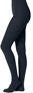 EMEM Apparel Girls' Kids Children's Junior's Flat Knit Bamboo Cotton Sweater Winter School Uniform Opaque Footed Tights Hosiery Stockings Navy 12-14