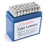 Custom Font Number and Letter Stamping Tool Case (36 Lowercase Stamps/Alphabet 0-9#, 1/8 inch (3mm) Letters, Numbers, Symbols - Hard Carbon Steel Tools - Stamp/Punch Metal, Jewelry, Leather, Wood