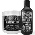 Dirtbusters Stove Glass Cleaner & Stove Polish Kit, Non Toxic Powerful Cleaning & Restore Protection, For All Log Burner, Stove, Hearths & Fireplace