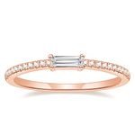 TIGRADE 1.5mm Eternity Ring Baguette Cubic Zirconia Anniversary Ring CZ Pave Wedding Band for Women Size 4-10, Rose Gold, Size 8