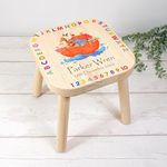 Personalised Children's Wooden Stool, Noah's Ark Theme. Birthday, Christening Or Baptism Gift.