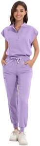 GGEH Scrub for Women Set - Stretch Scrub Top & Jogger Pants Mandarin Collar Anti-Wrinkle Scrub Suit Medical Uniform (Lavender, X-Large)