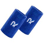 Raquex Cotton Wristbands - Soft cotton stretchy material. 8cm or 13cm widths. Sports sweat bands for men and women. 7 colour options (Blue, Pair)