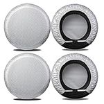 Alyphyly Tire Covers for RV Wheel (4 Pack Silver), Oxford Waterproof UV Sun Protectors for Motorhome Boat Trailer Camper Van SUV,D99cm x H28cm for Diameter 36"-39"