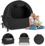 Crib Blackout Tent for Pack N Play, Pop Up Travel Crib Blackout Cover Canopy, Breathable Baby Sleep Pod with Safe Bottom Design, Blocks 70% Light