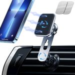 Qianyou Car Phone Holder, Car Phone Holder, Car Phone Holder, Stable and Robust 360 Degree Adjustable, Universal Mobile Phone Holder for Car Air Vent for Smartphone (Silver)