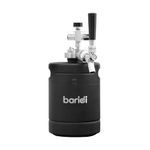 Baridi 2L Matte Black Mini Keg Growler UK Style Beer Tap and CO2 Cartridge Holder - DH157